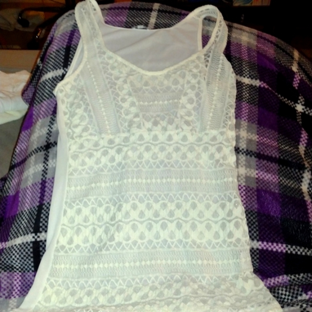 Sheer lacy tank